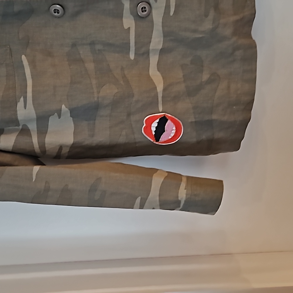 Rails Anges Camo Button Down Linen Blend Shirt Wi… - image 3